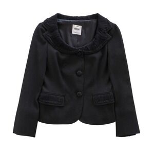 Moschino Cheap and Chic‎ Black Ruffle Collar Blazer Jacket Made in Italy